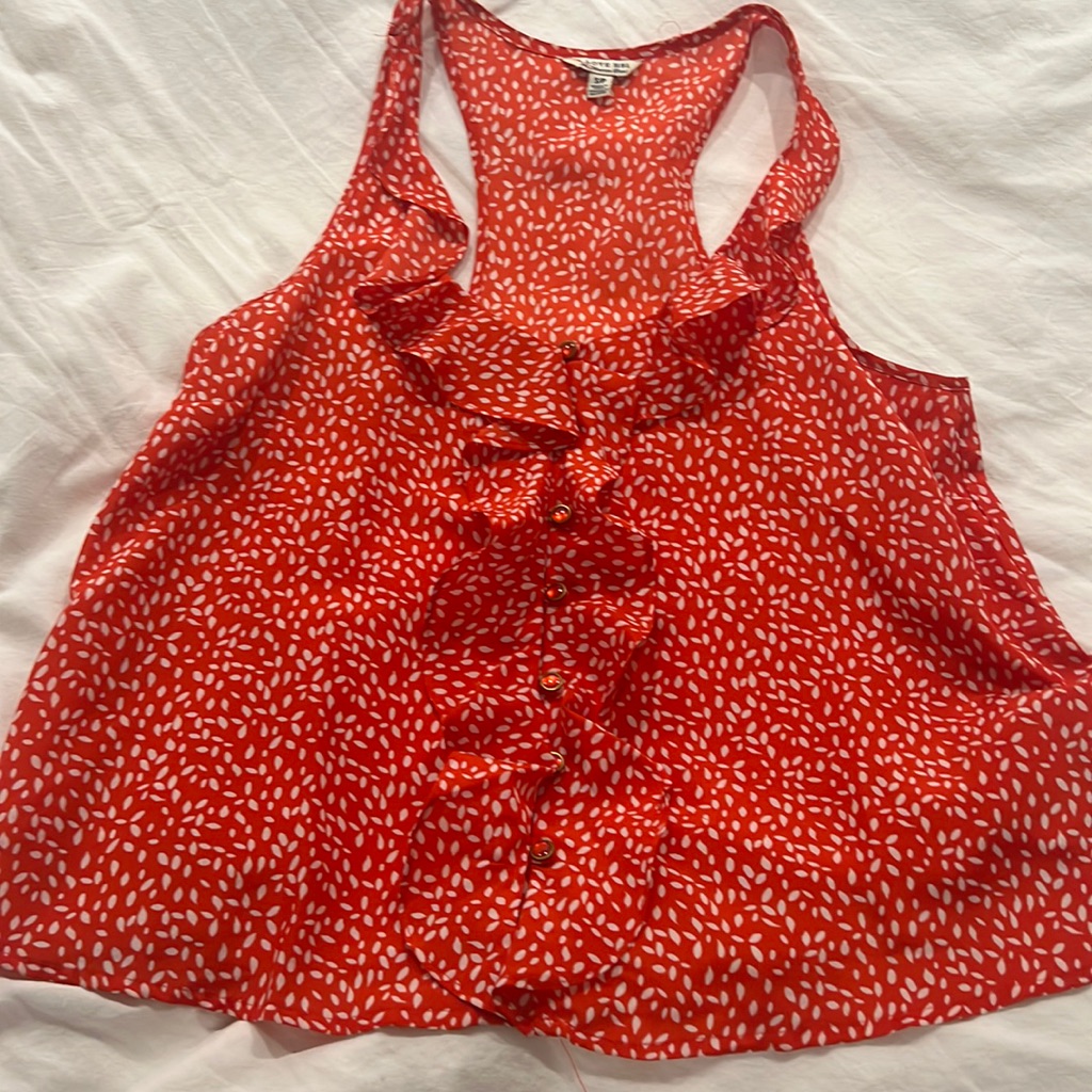 Ruffle Button Down Tank